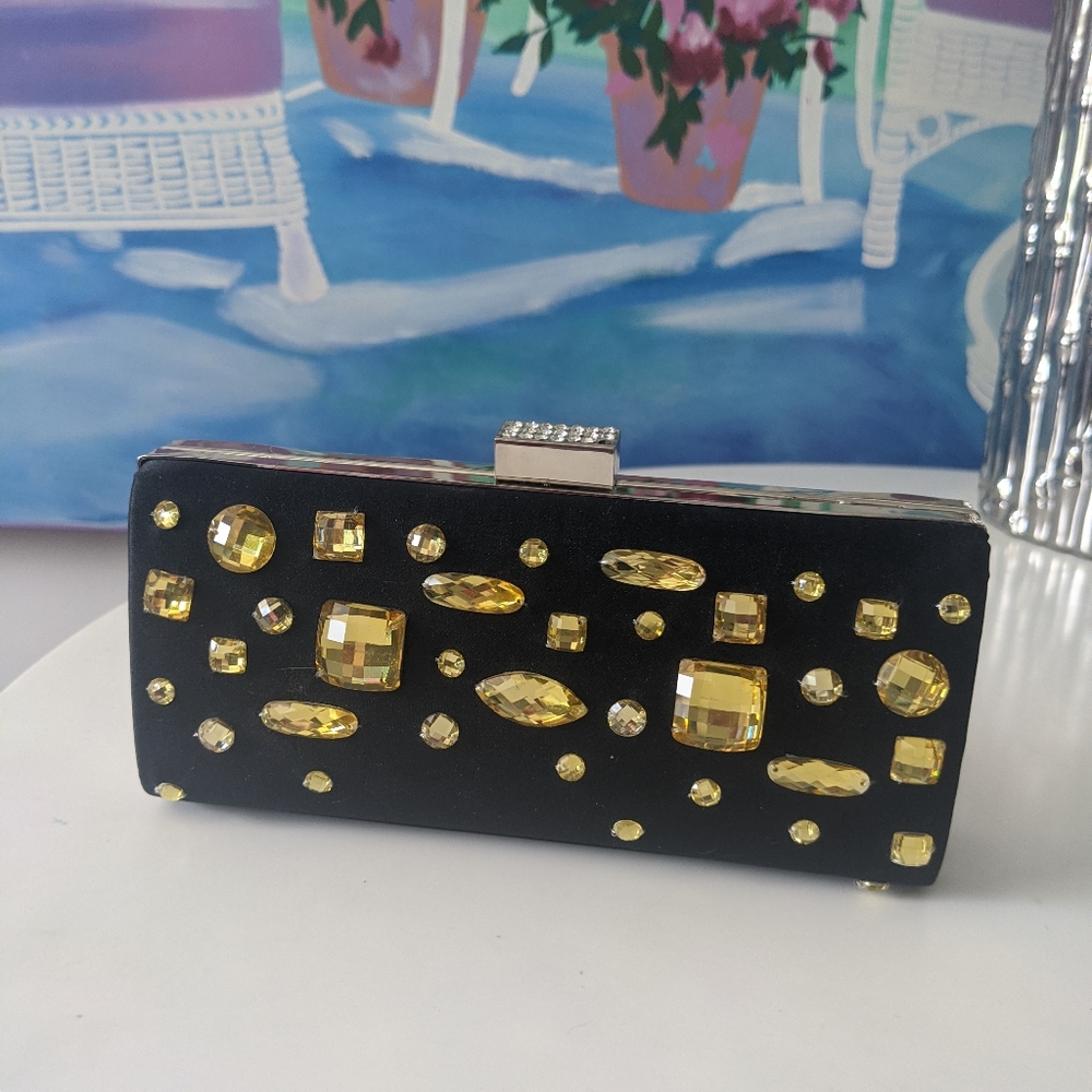 Kate Landry clutch with faux jewel detail. NWT*
